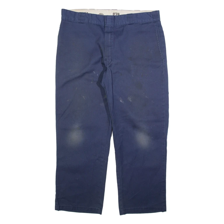DICKIES 874 Workwear Mens Trousers Blue Regular Straight W36 L27