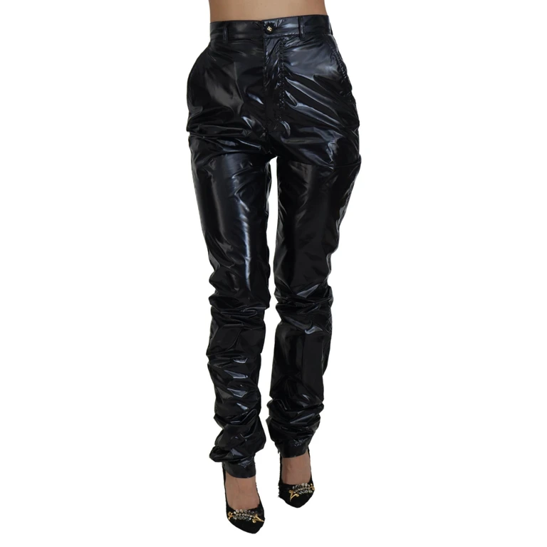 Dolce & Gabbana Black Nylon High Waist Skinny Pants - Women