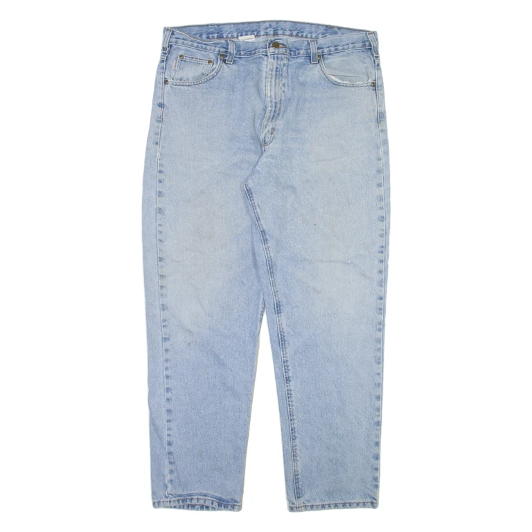 CARHARTT Mens Jeans Blue Relaxed Straight Stone Wash W40 L32
