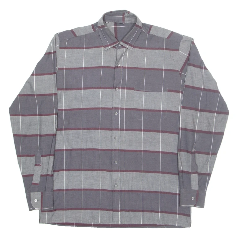 ALDO LALNI Mens Shirt Grey Check Long Sleeve M