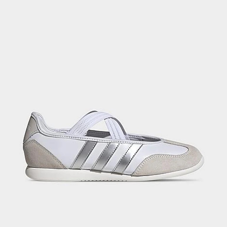 adidas Women's Barreda Mary Jane Casual Shoes in Cloud White/Silver Metallic/Off White Size: 5.0