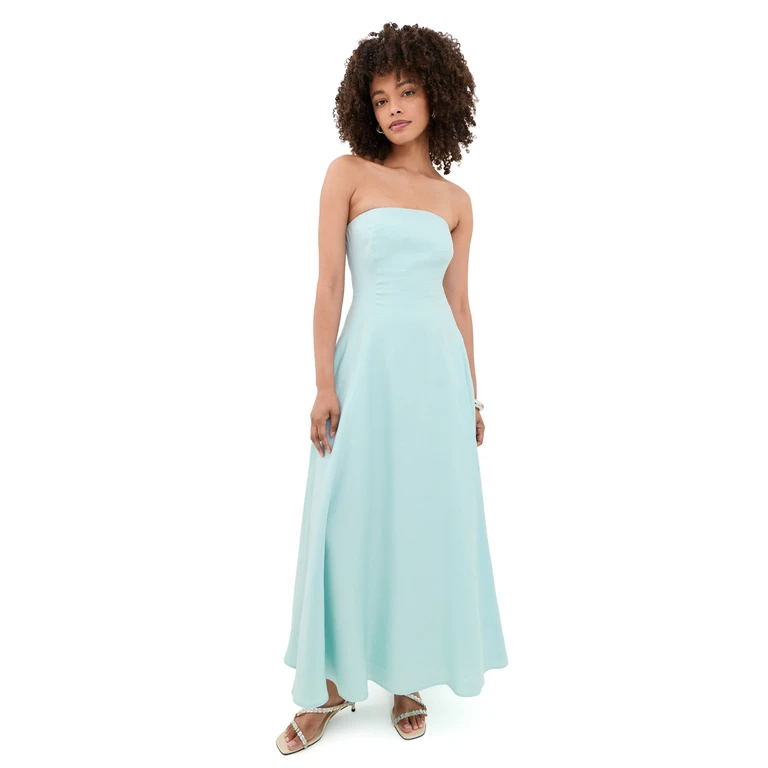Favorite Daughter The Favorite Linen Dress Aqua 12