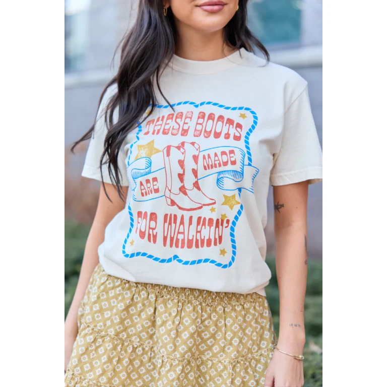 These Boots Are Made For Walkin' Ivory Graphic Tee