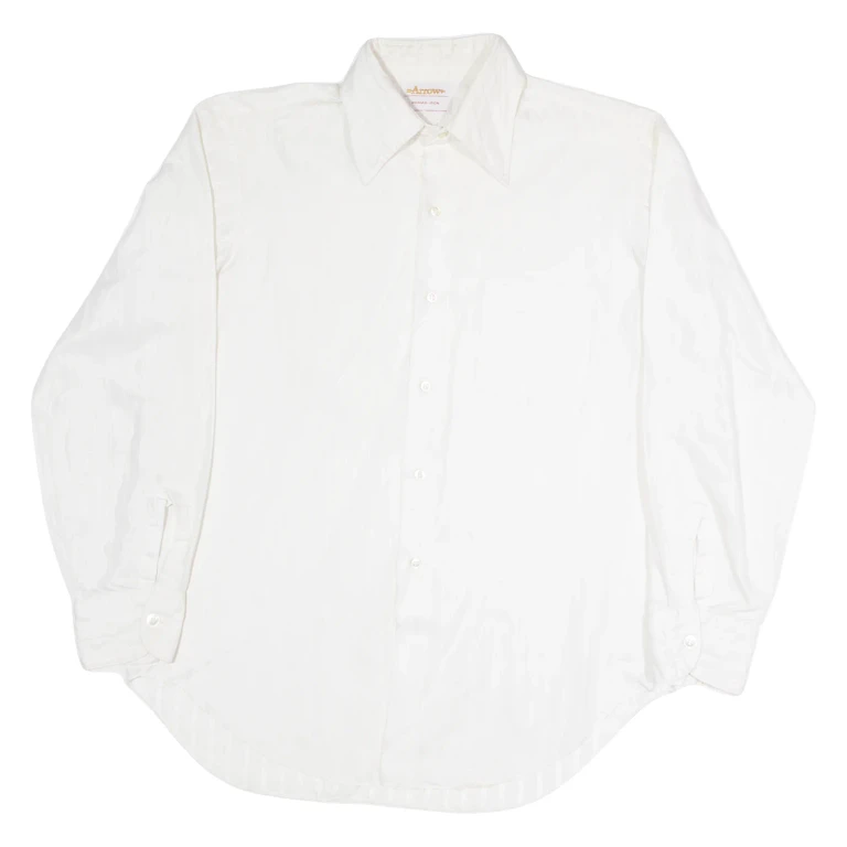 ARROW Mens Shirt White Striped Long Sleeve L