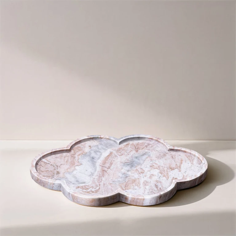 Rimini Brown Clover Shaped Marble Tray