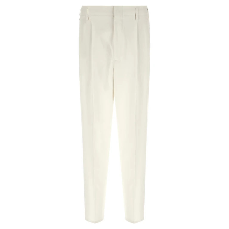 Brunello Cucinelli White Cotton Casual Pants - Men