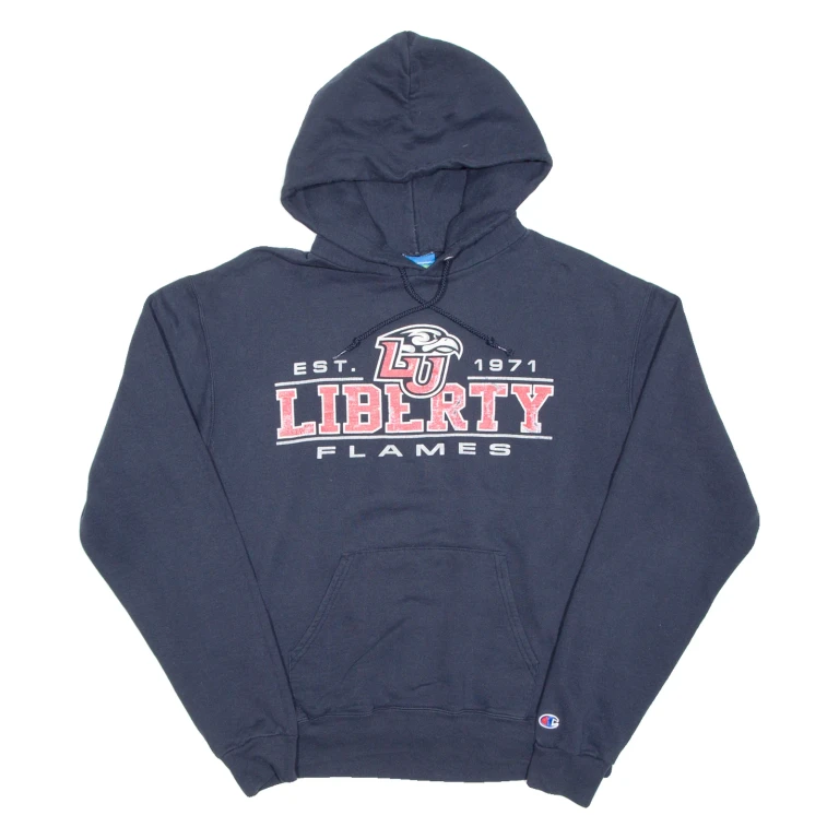 CHAMPION Mens Blue Hoodie USA M