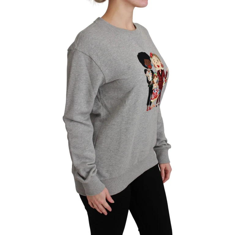 Dolce & Gabbana Gray #dgfamily Cotton Pullover Sweater Clothing - Women