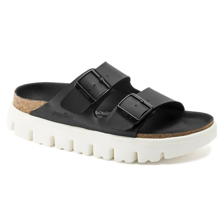 Women's Arizona Platform Birko-Flor Chunky Damasko Black Sandals