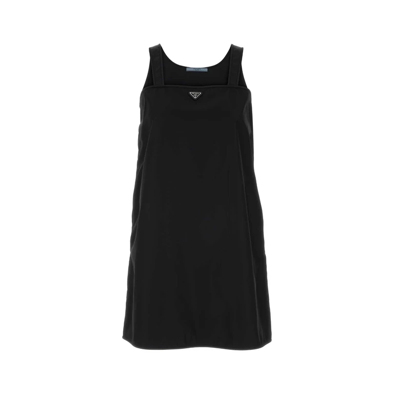 Prada Black Re-Nylon Mini Dress Nero Exterior: Abiti - Women