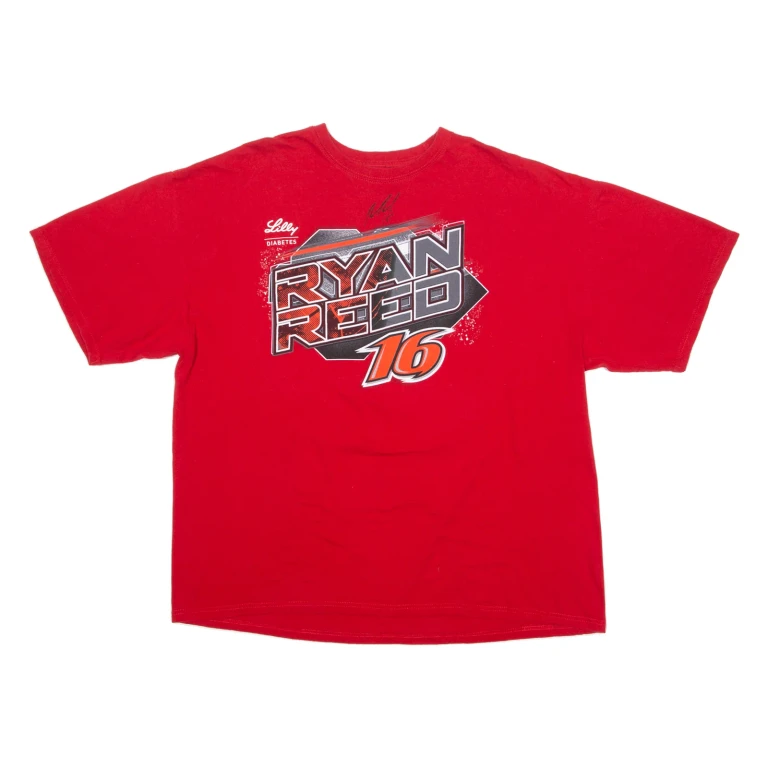 NASCAR Ryan Reed 16 SIGNED Mens T-Shirt Red USA 2XL