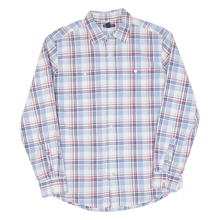 GAP Mens Shirt Blue Check Long Sleeve M