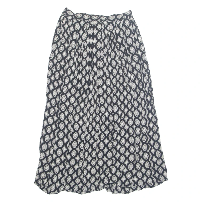 LIZ CLAIREBORNE Womens A-Line Skirt Black Midi 90s Crazy Pattern UK 10