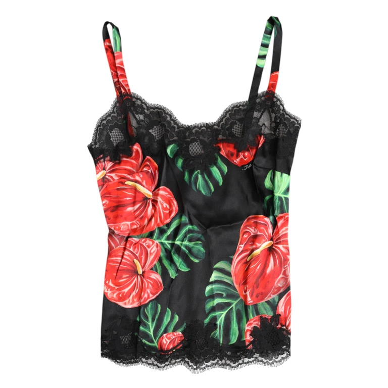 Dolce & Gabbana Multicolor Floral Silk Tank Lingerie Underwear Cotton Elastane Nylon Clothing - Women
