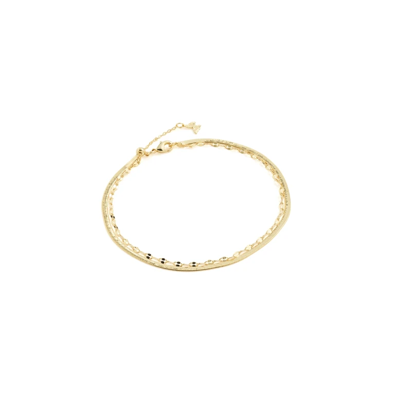 By Adina Eden Double Strand Multi Chain Anklet Gold One Size