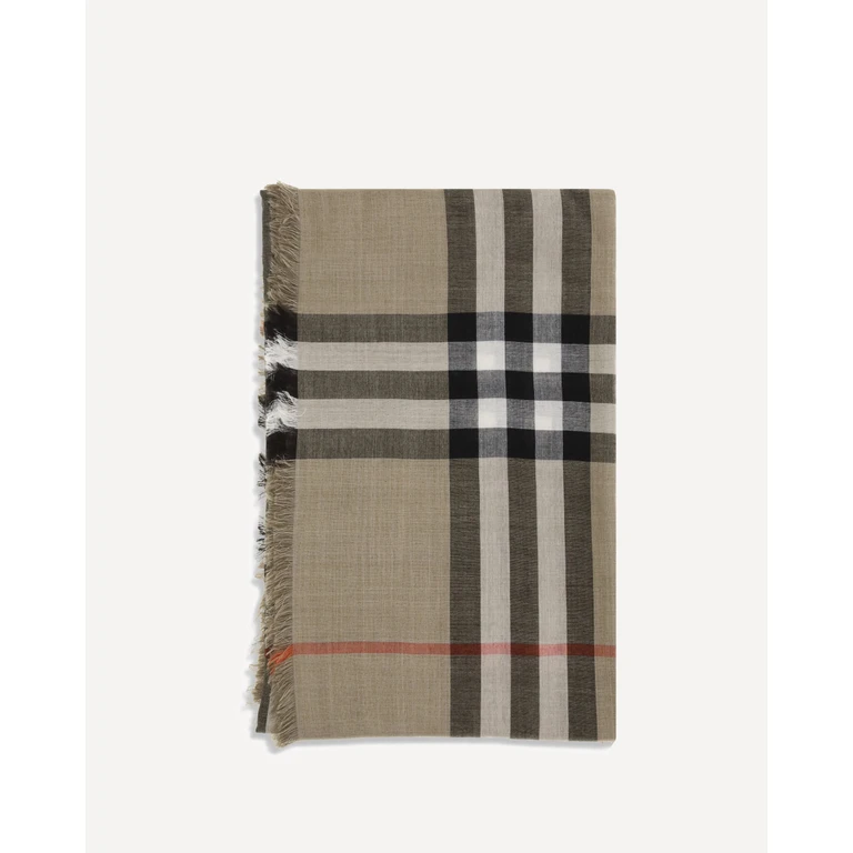 BURBERRY Check Reversible Wool and Silk Scarf Male UNI
