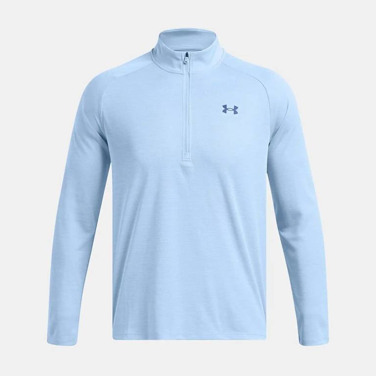 Men's Long Sleeve Tech Textured 1/2 Zip High Neck