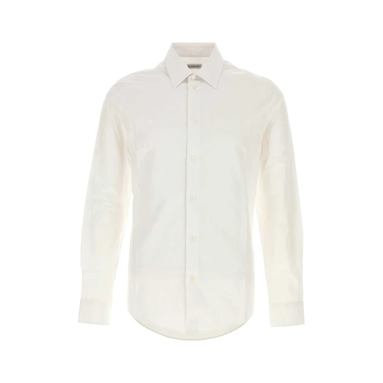 Burberry White Poplin Shirt Exterior: Cotton Camicie - Men
