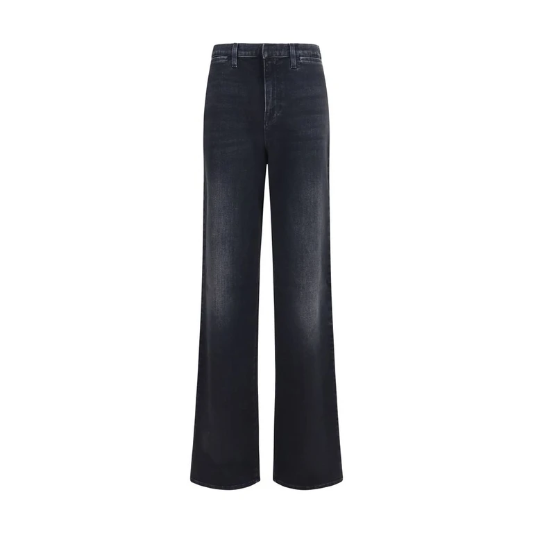 Black Cotton Straight-Leg Jeans Clothing - Women