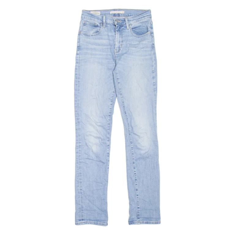 LEVI'S 724 High Rise BIG E Womens Jeans Blue Slim Skinny Stone Wash W25 L30