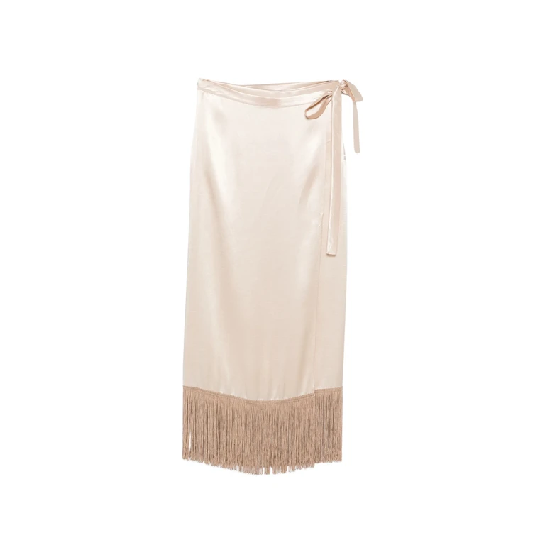 The Nina Studio Fringe-trim Wrap Skirt