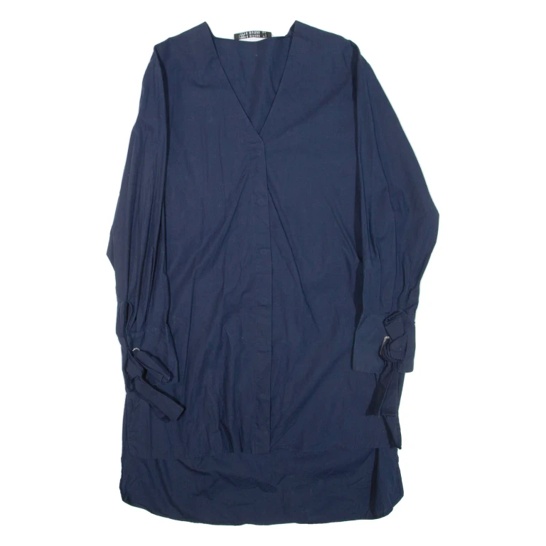 ZARA Womens Day Dress Blue Long Sleeve Knee Length S