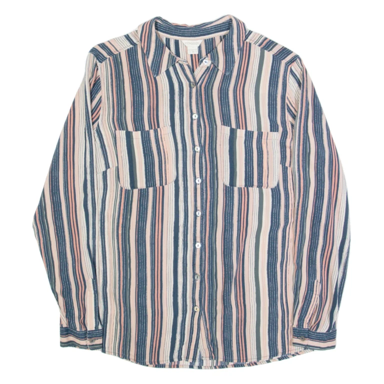 MONSOON Womens Shirt Black Striped Long Sleeve UK 10