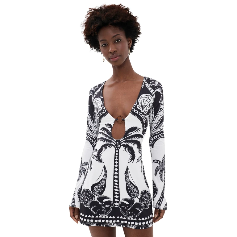 Seven Wonders Eternity Sleeved Mini Dress Zebra Chocolate XS