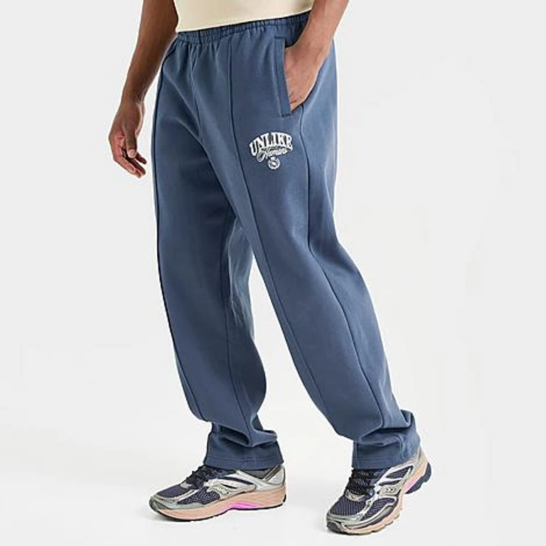 Unlike Humans Men's Motor Graphic Fleece Jogger Pants in Steel Blue Size: Small