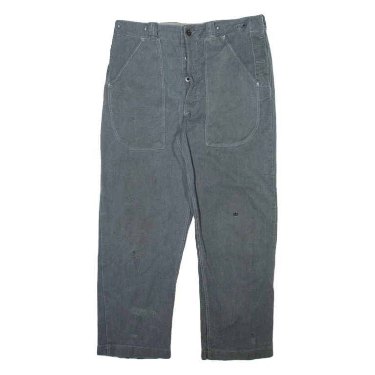 Mens Trousers Grey Regular Straight W36 L29