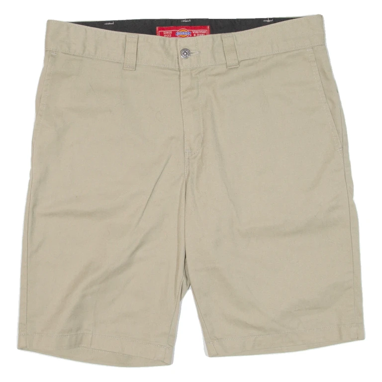 DICKIES Mens Workwear Shorts Beige Slim L W36