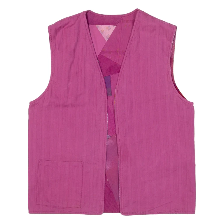 Reversible Womens Gilet Pink Patchwork M