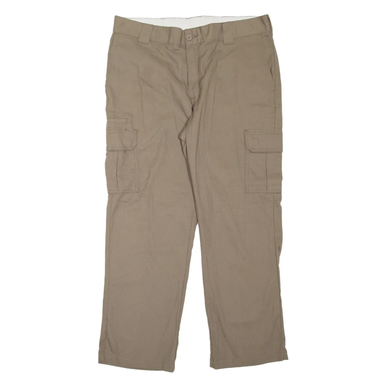 DICKIES Cargo Workwear Mens Trousers Brown Regular Tapered W38 L30
