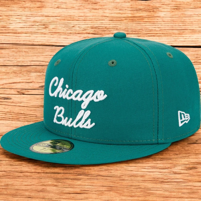 Men's NBA Chicago Bulls 5950 Script Fitted Green