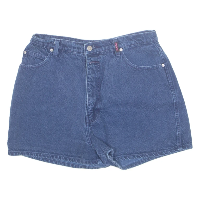 GAGGON Womens Denim Shorts Blue 90s UK 14 W30