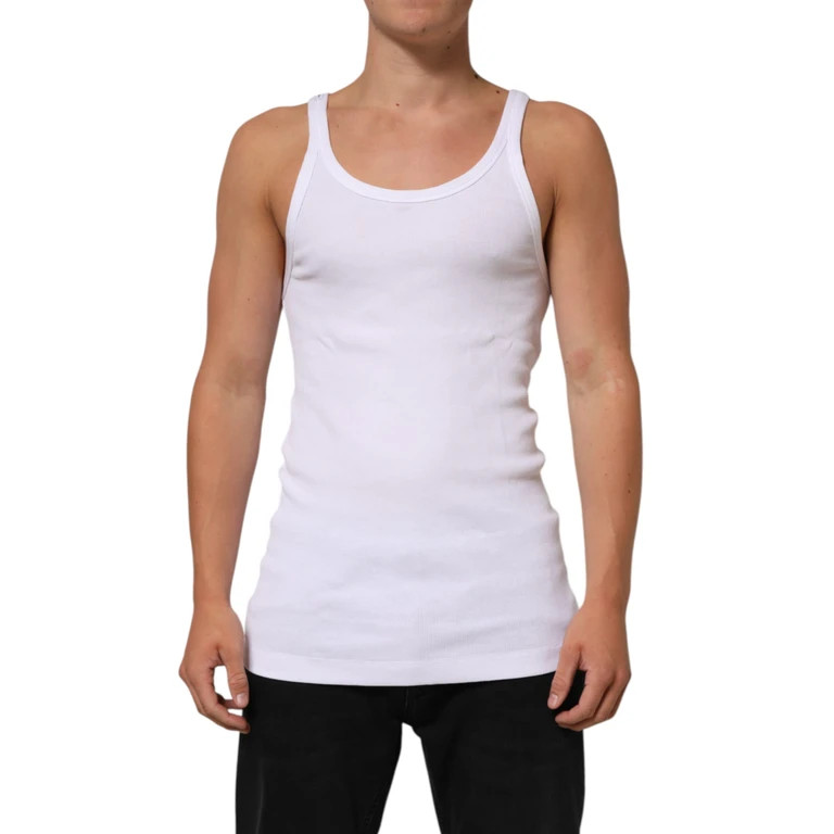 Dolce & Gabbana White Sleeveless Round Neck Tank Top T-Shirt Cotton - Men