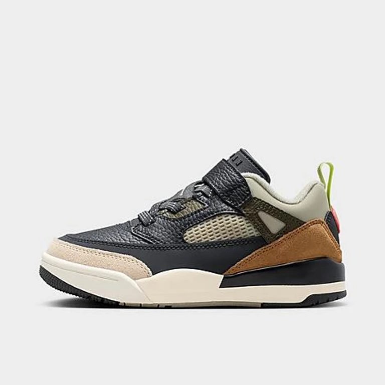 Jordan Little Kids Spizike Low Casual Shoes in Anthracite/Light Wild Mango/Cargo Khaki Size: 1.0