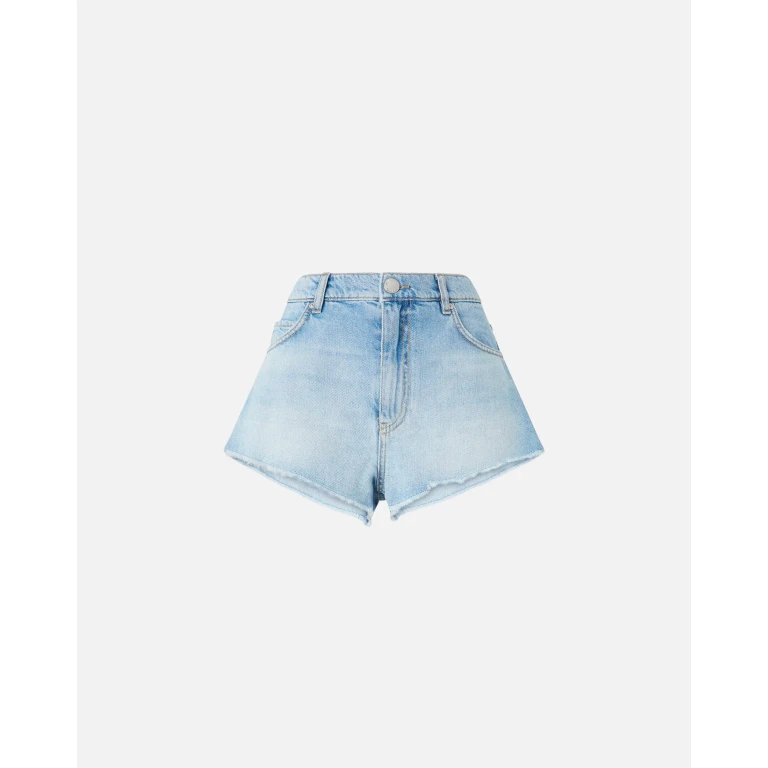 Pinko - Short en denim clair à franges - 24