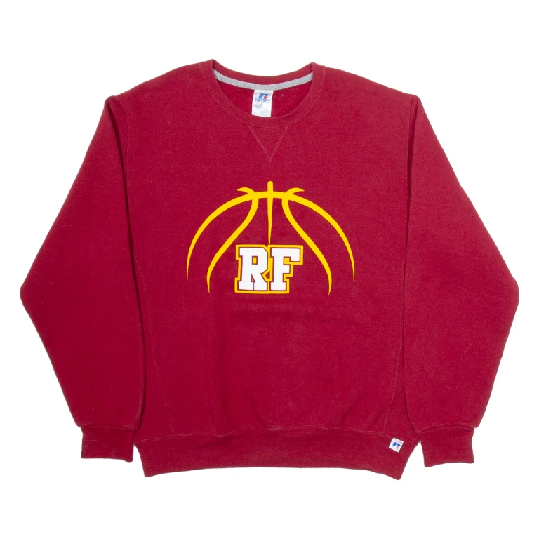 RUSSELL ATHLETIC Mens Sweatshirt Red USA L