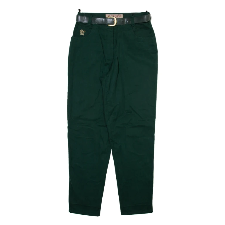 HIGHLANDS Womens Trousers Green Relaxed Tapered W30 L30