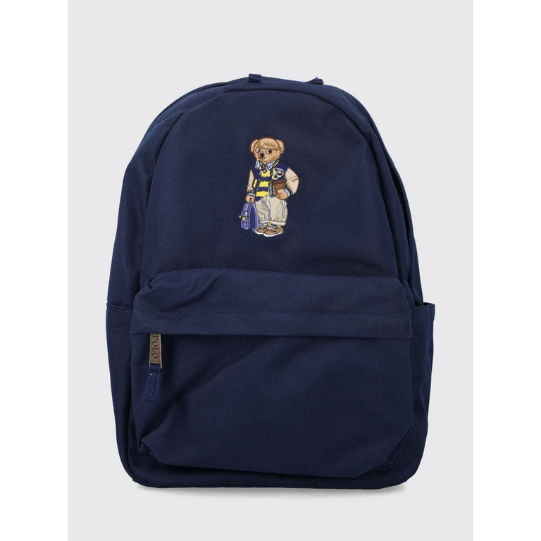 Boy's Polo Bear Polyester Backpack with Padded Straps (RL9AR1739AR173BK9)