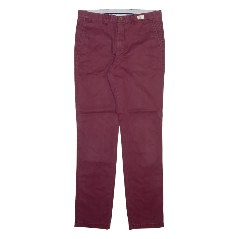 TOMMY HILFIGER Mens Trousers Maroon Slim Straight W32 L32