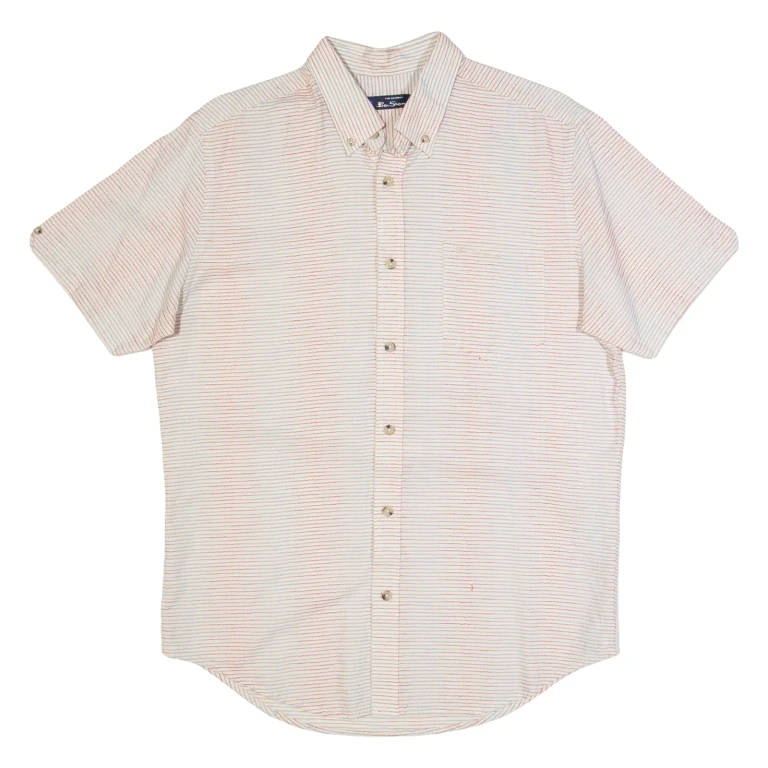 BEN SHERMAN Mens Shirt Red Striped M