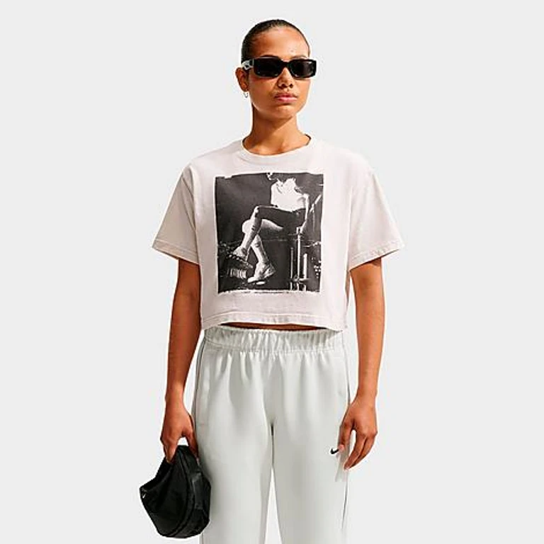 Women's Basketball Photo T-Shirt in Light Bone Size: XS