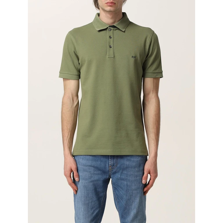 stretch cotton polo shirt with logo (NPMB244135STDWV607)