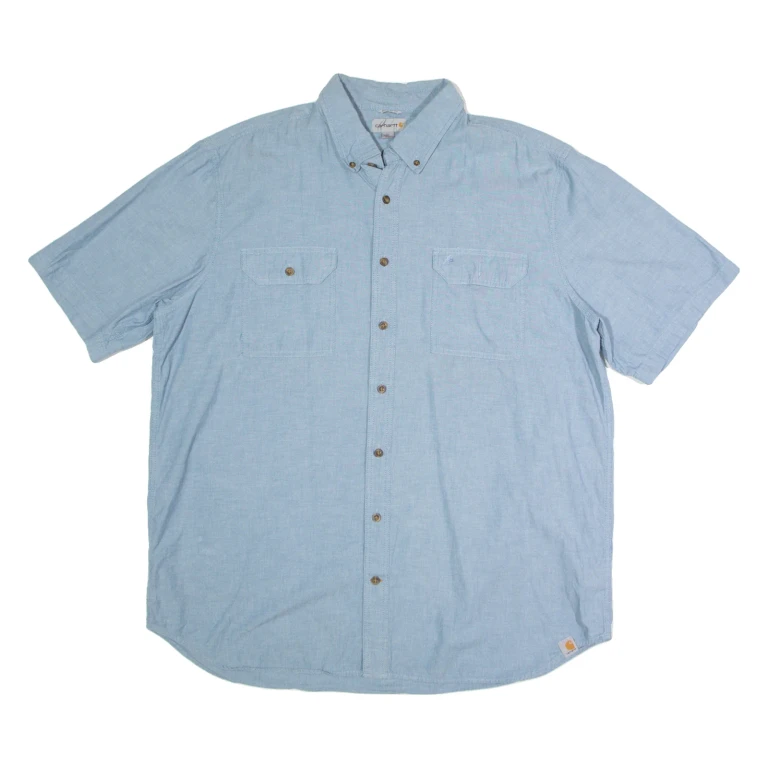 CARHARTT Mens Plain Shirt Blue 2XL
