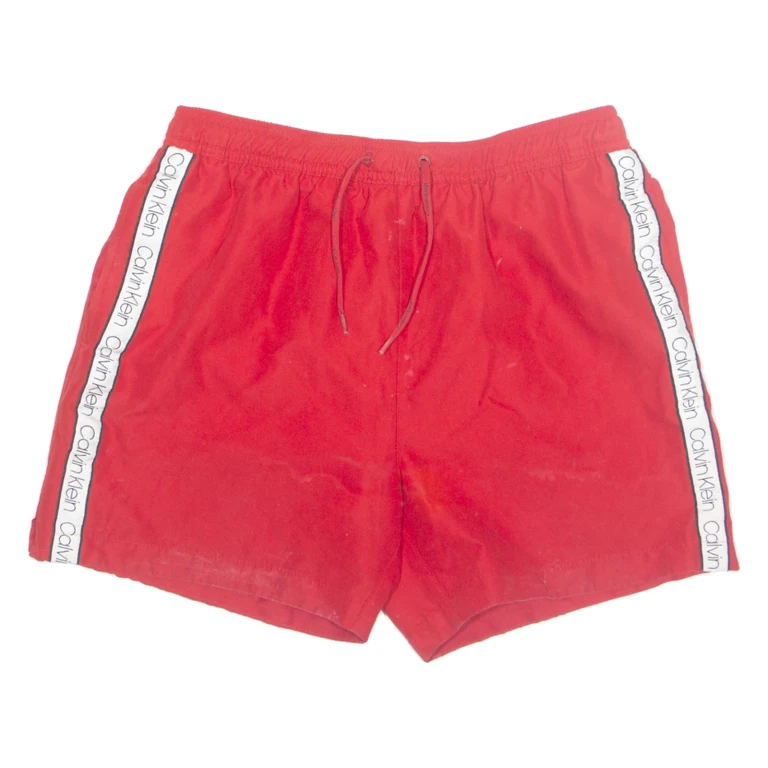 CALVIN KLEIN Mesh Lined Mens Swimming Shorts Red Relaxed M W30