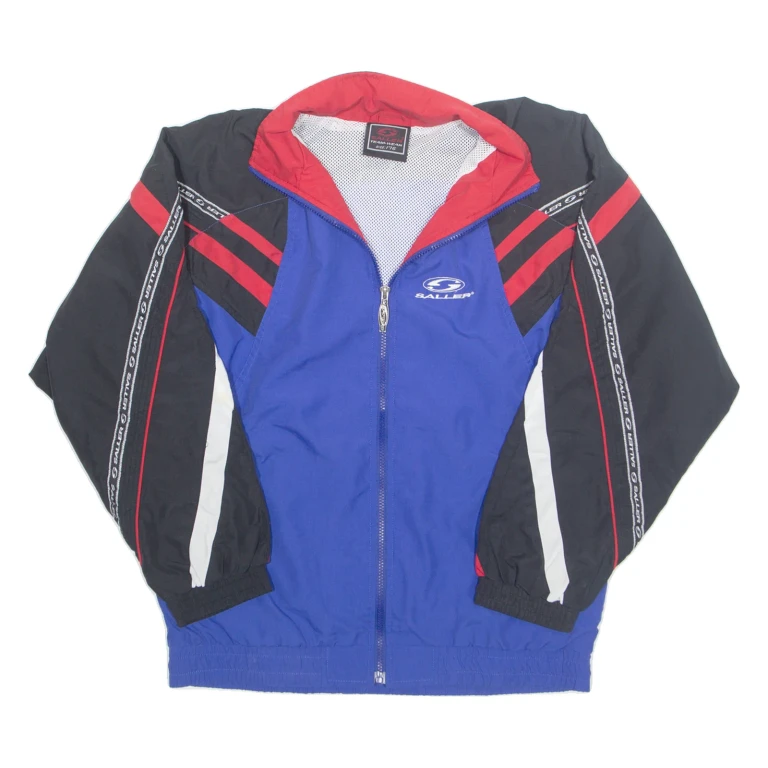 SALLER Mesh Lined Mens Track Jacket Blue M