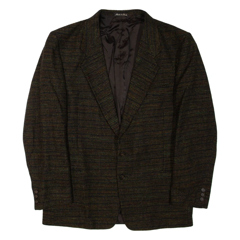 Mens Blazer Jacket Brown Wool XL