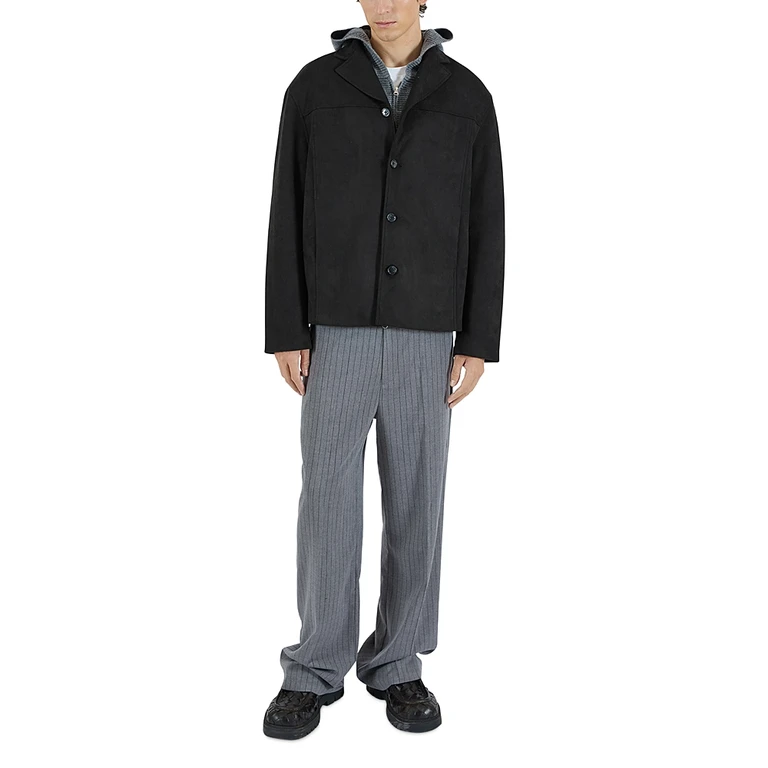 Krost Faux Suede Lapel Jacket